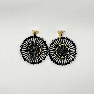 Aros bohemios negros redondos
