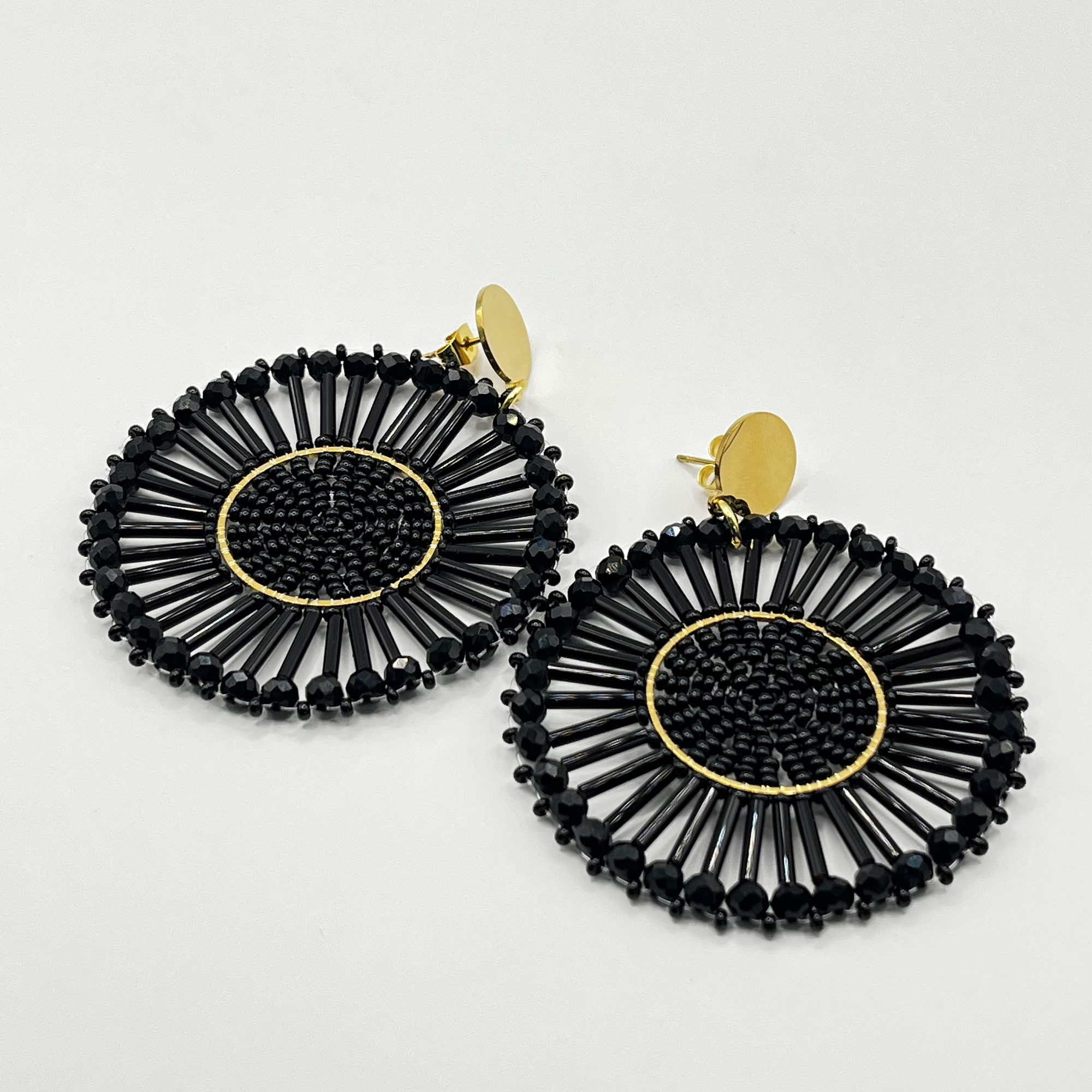 Aros bohemios negros redondos 1