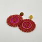 Aros bohemios fucsia con dorado - Miniatura 1