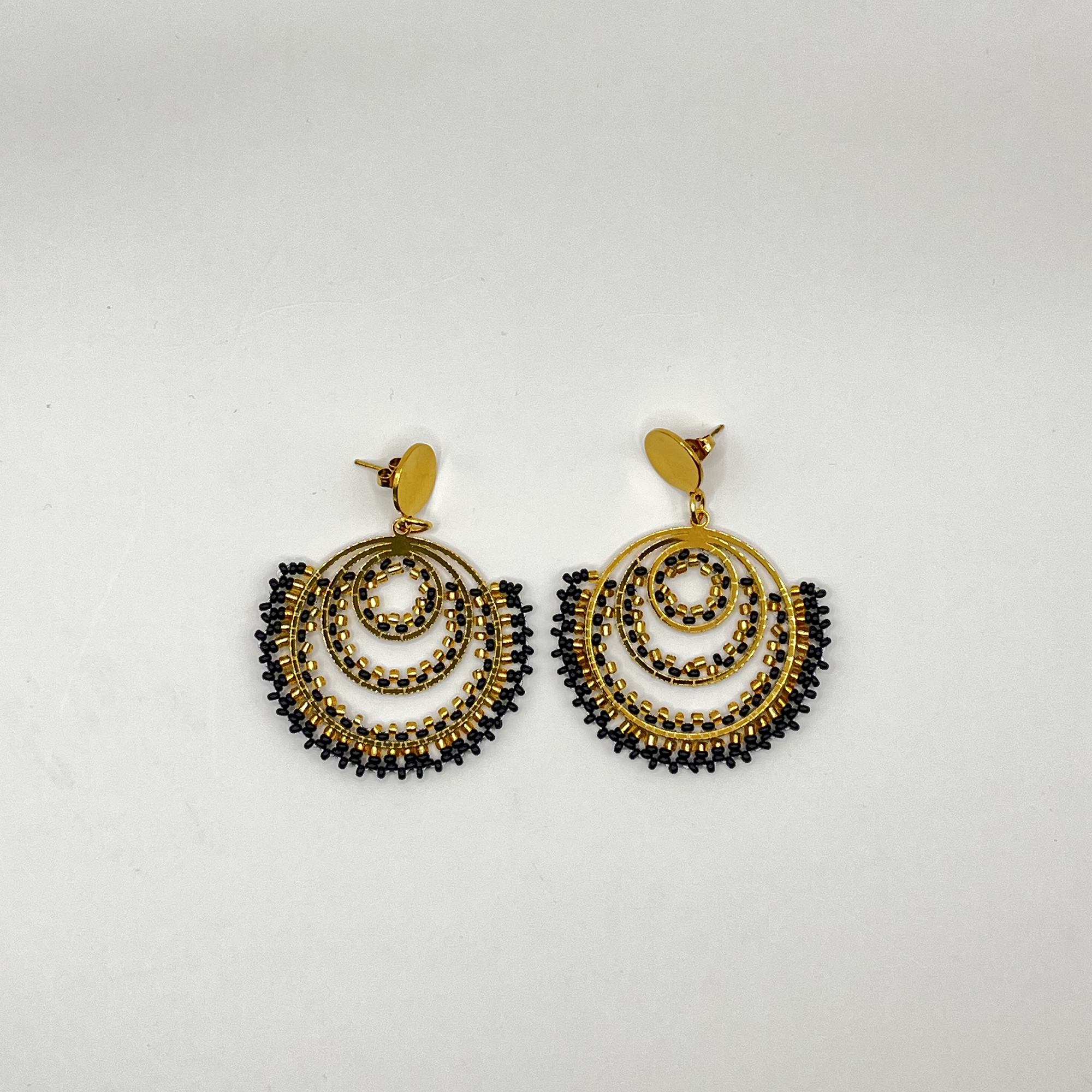 Aros bohemios café con dorado 2