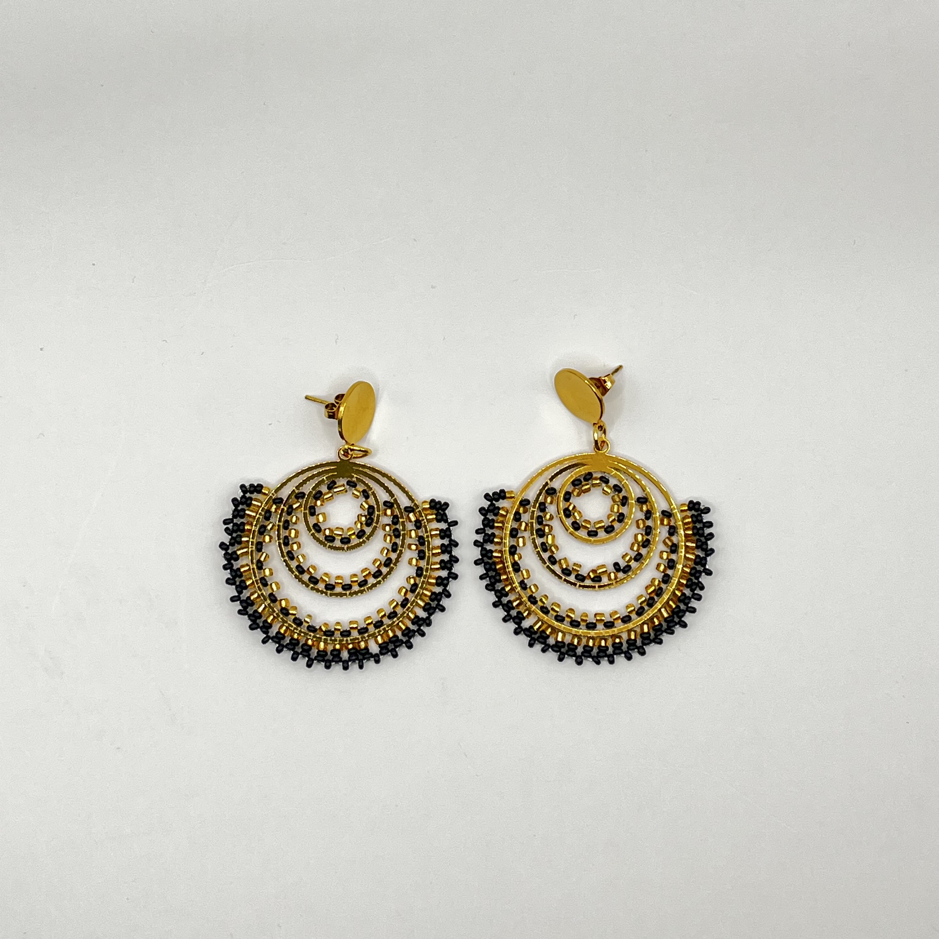 Aros bohemios café con dorado 2