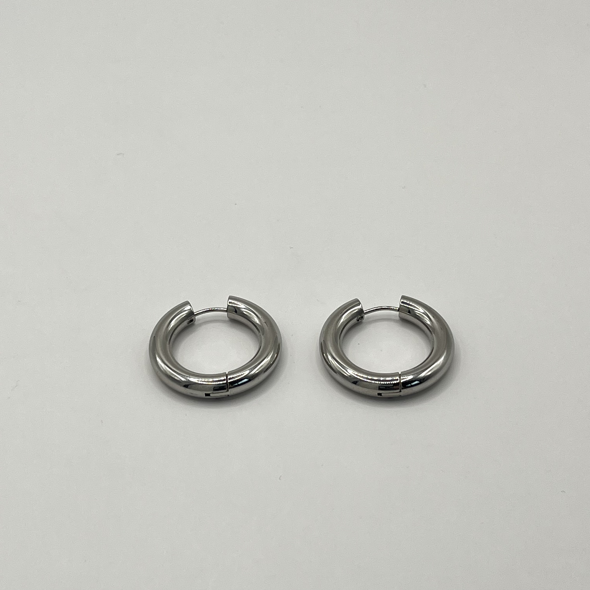 Aros de acero quirurgico argollas redonda lisa plateada 1 2