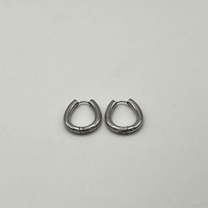 Aros de acero quirurgico argollas redonda lisa plateada 4
