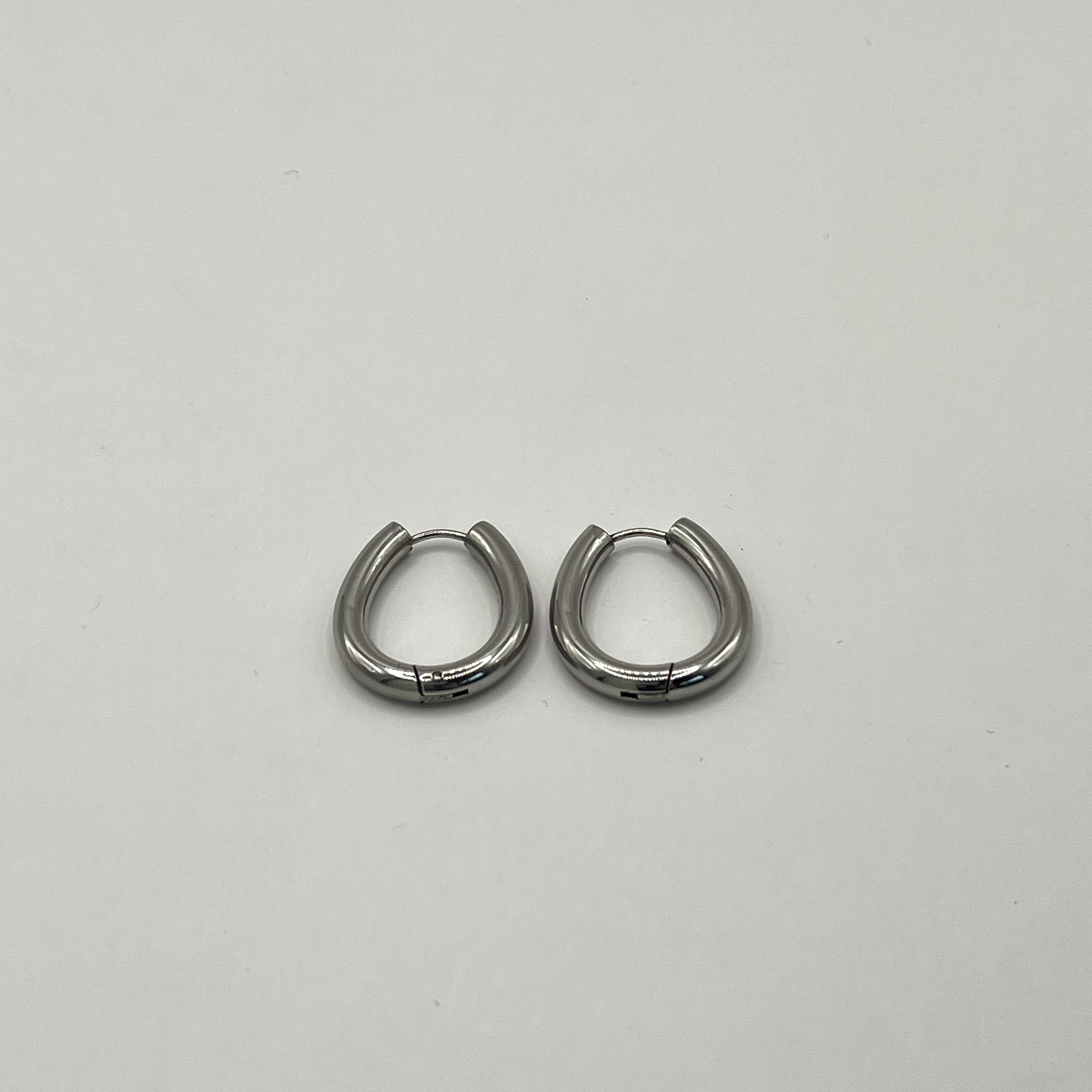 Aros de acero quirurgico argollas redonda lisa plateada 4 2