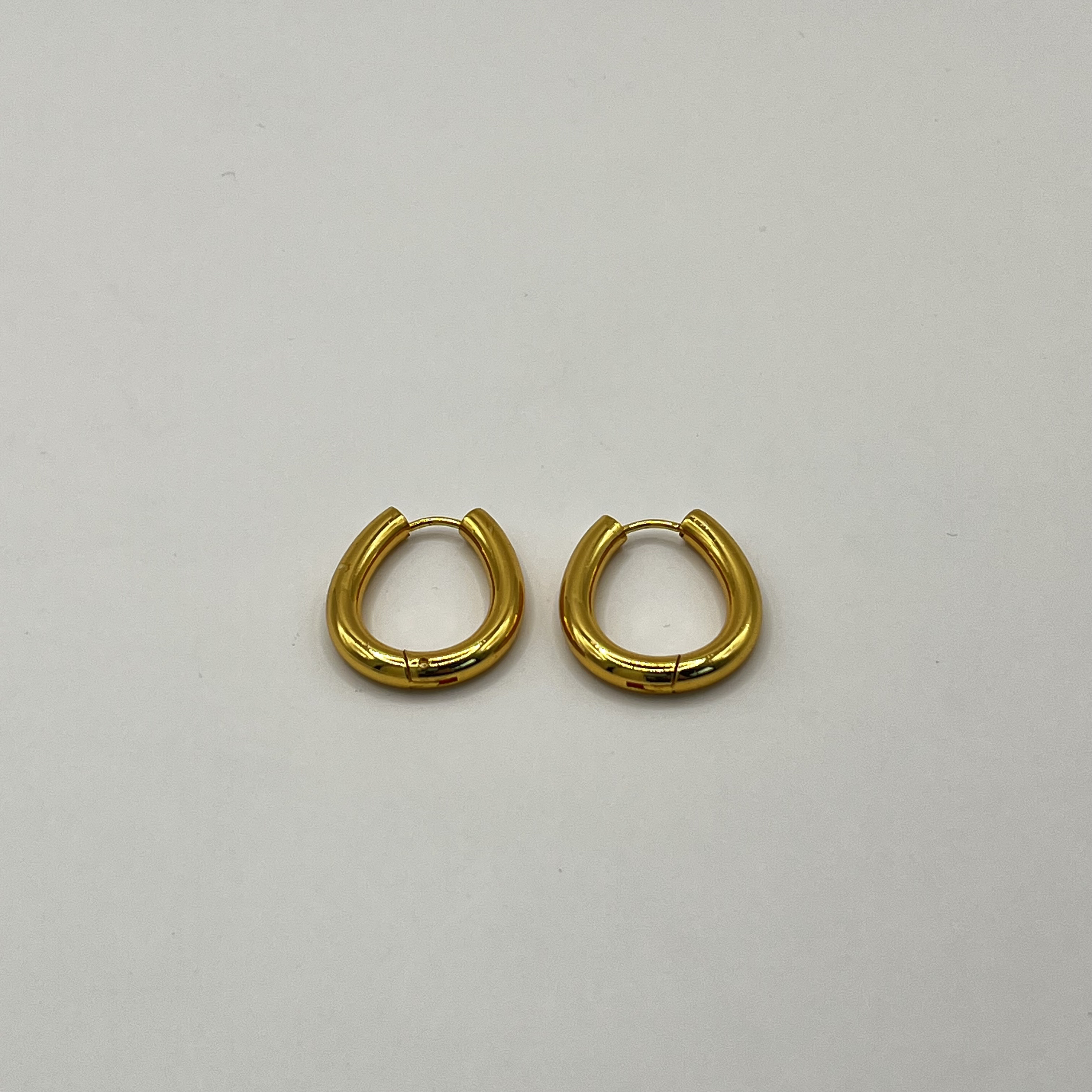 Aros de acero quirurgico argollas redonda lisa dorada 4 2