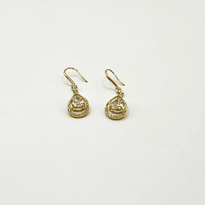 Aros de rodio dorados con circón gota