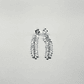 Aros de rodio plateados largos espiga de circones - Miniatura 1