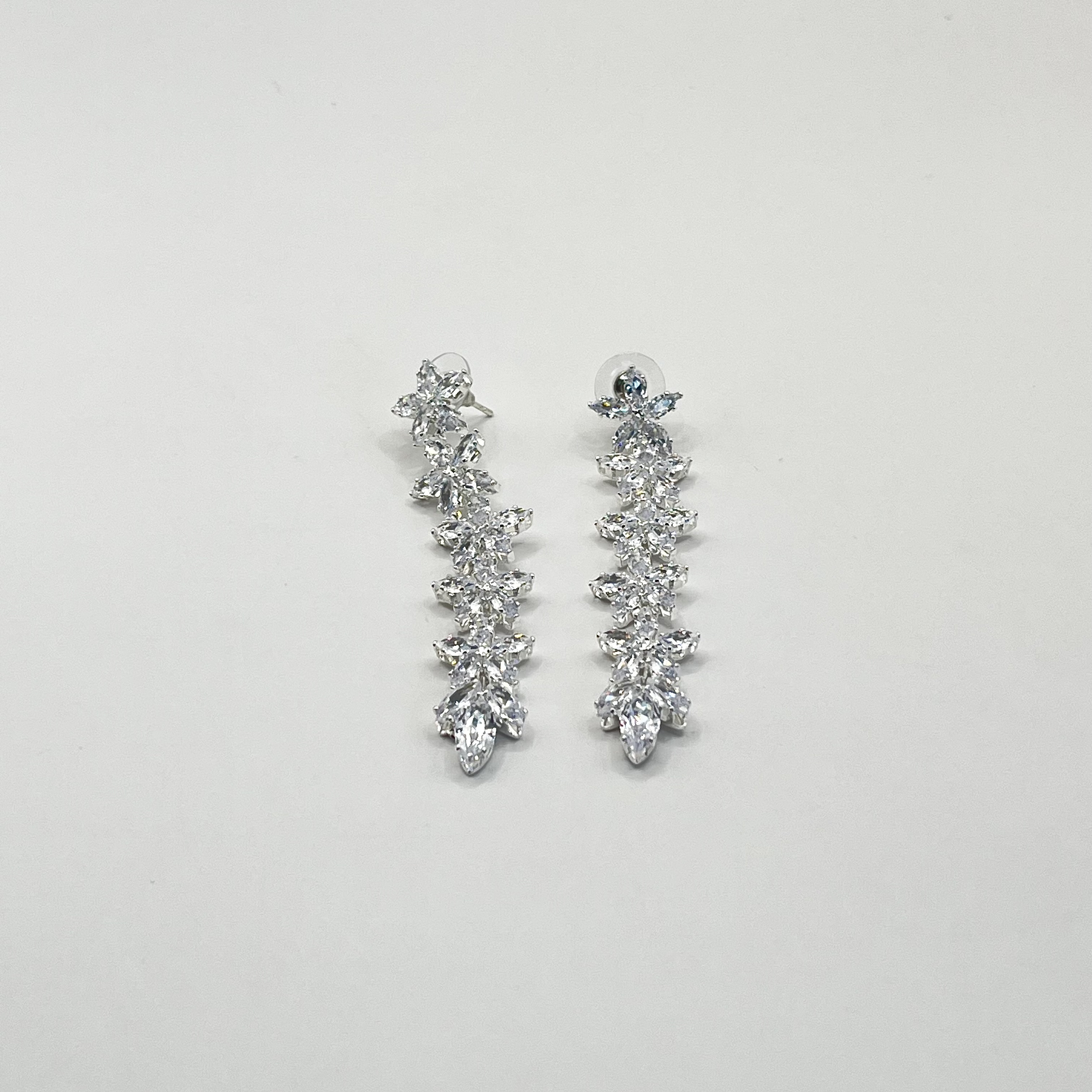 Aros de rodio plateados corrida de flores 1