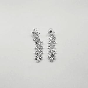 Aros de rodio plateados corrida de flores