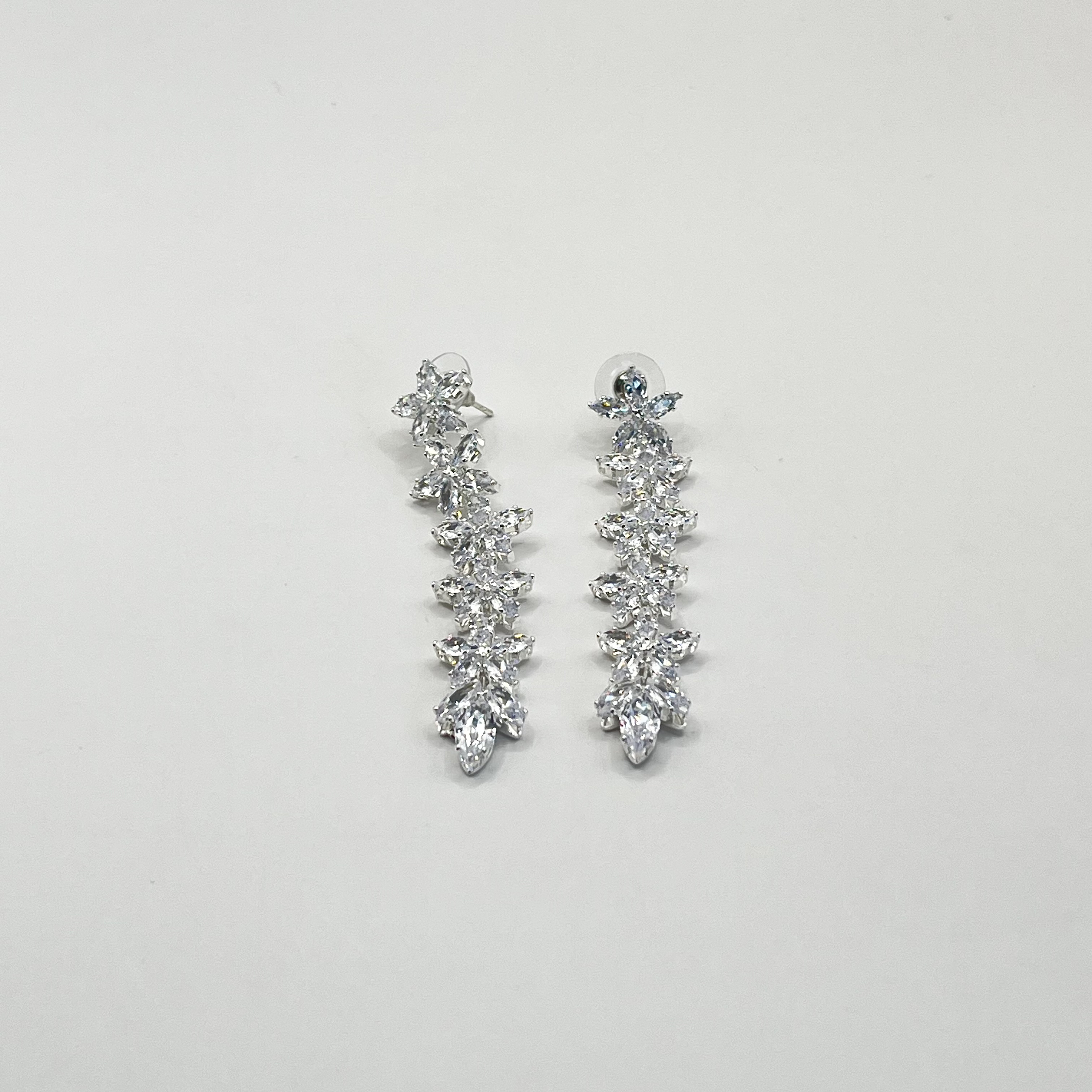 Aros de rodio plateados corrida de flores 1