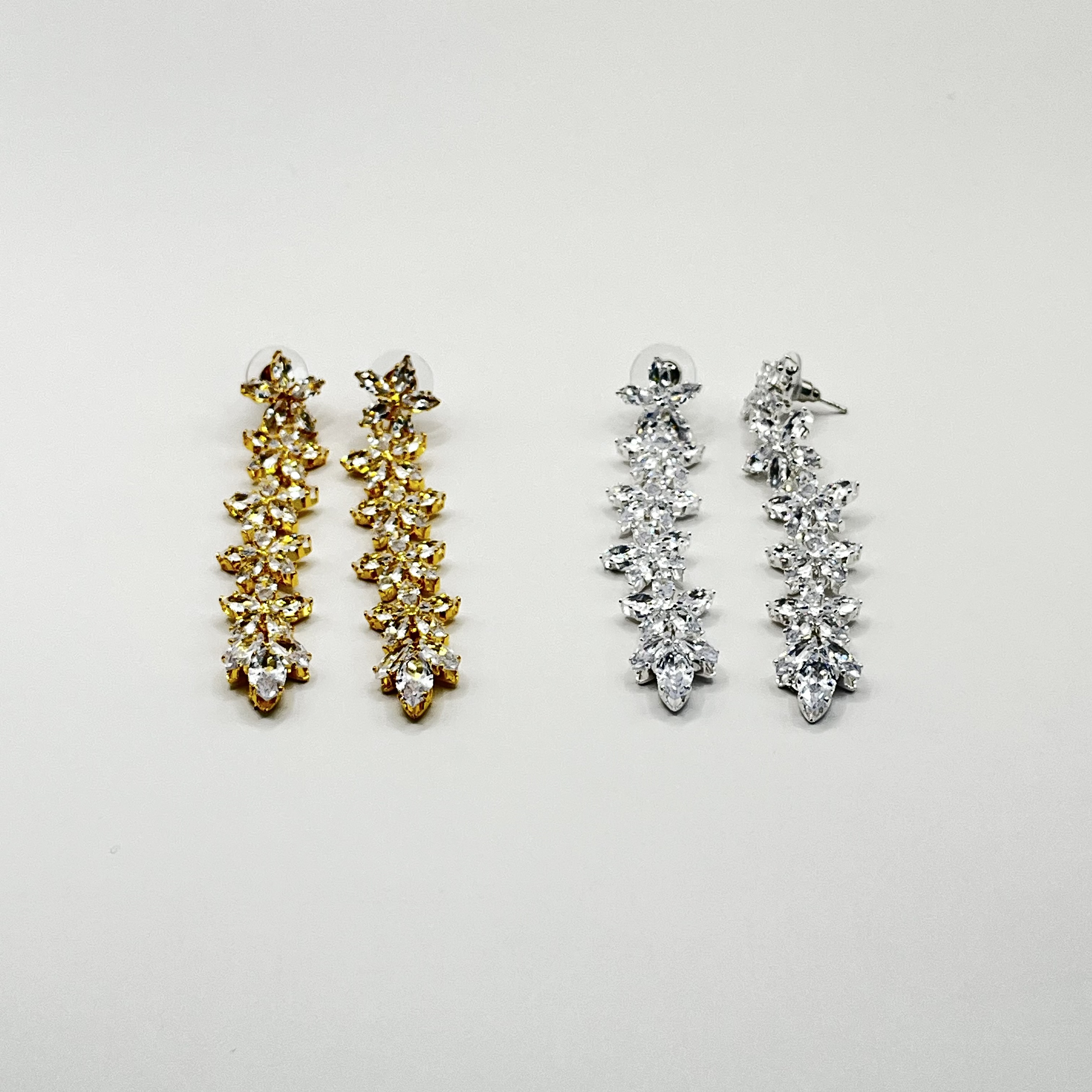 Aros de rodio plateados corrida de flores 2