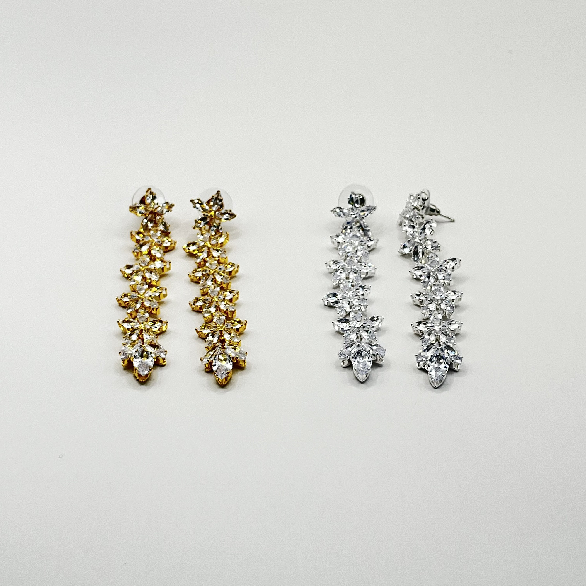 Aros de rodio dorados corrida de flores 2