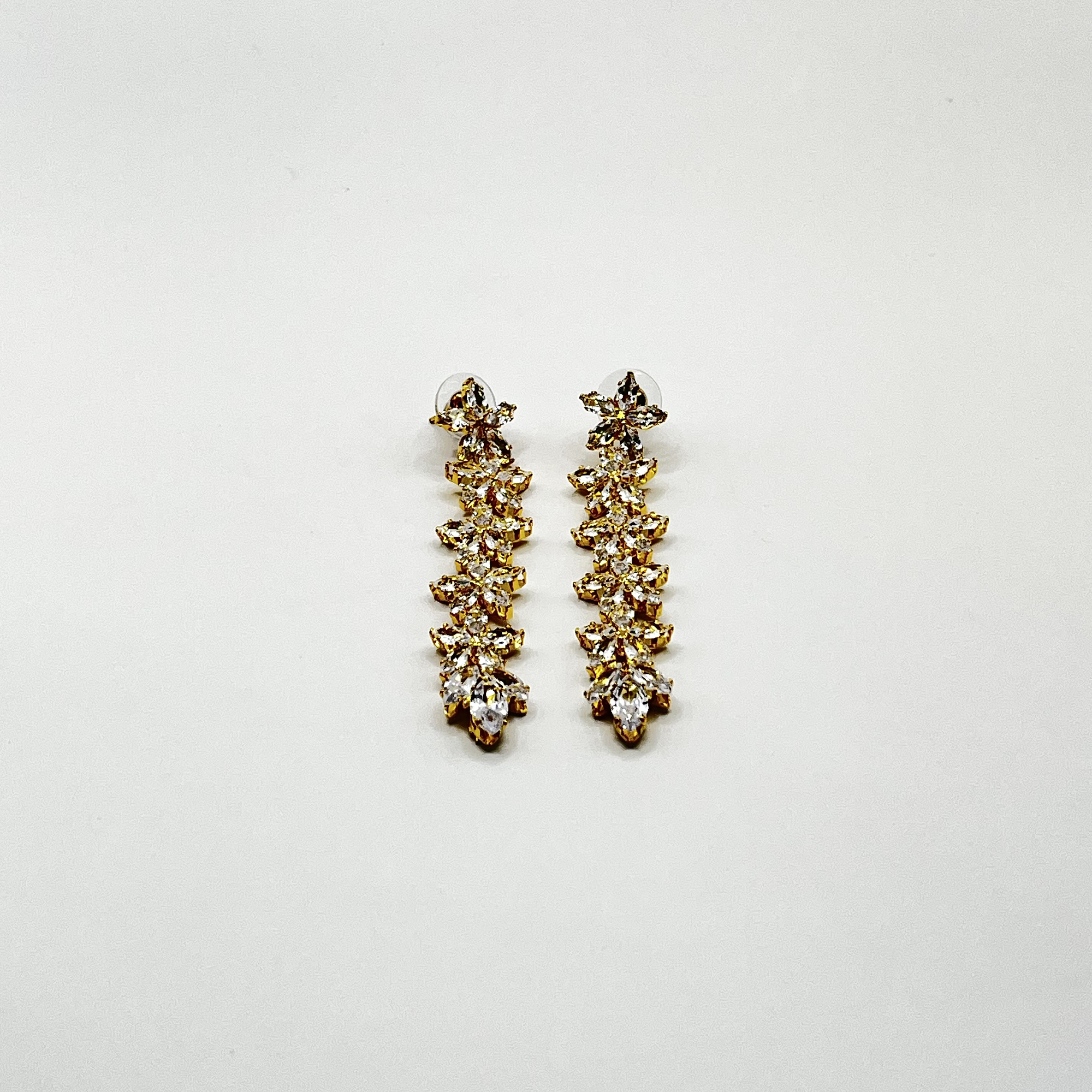 Aros de rodio dorados corrida de flores 1