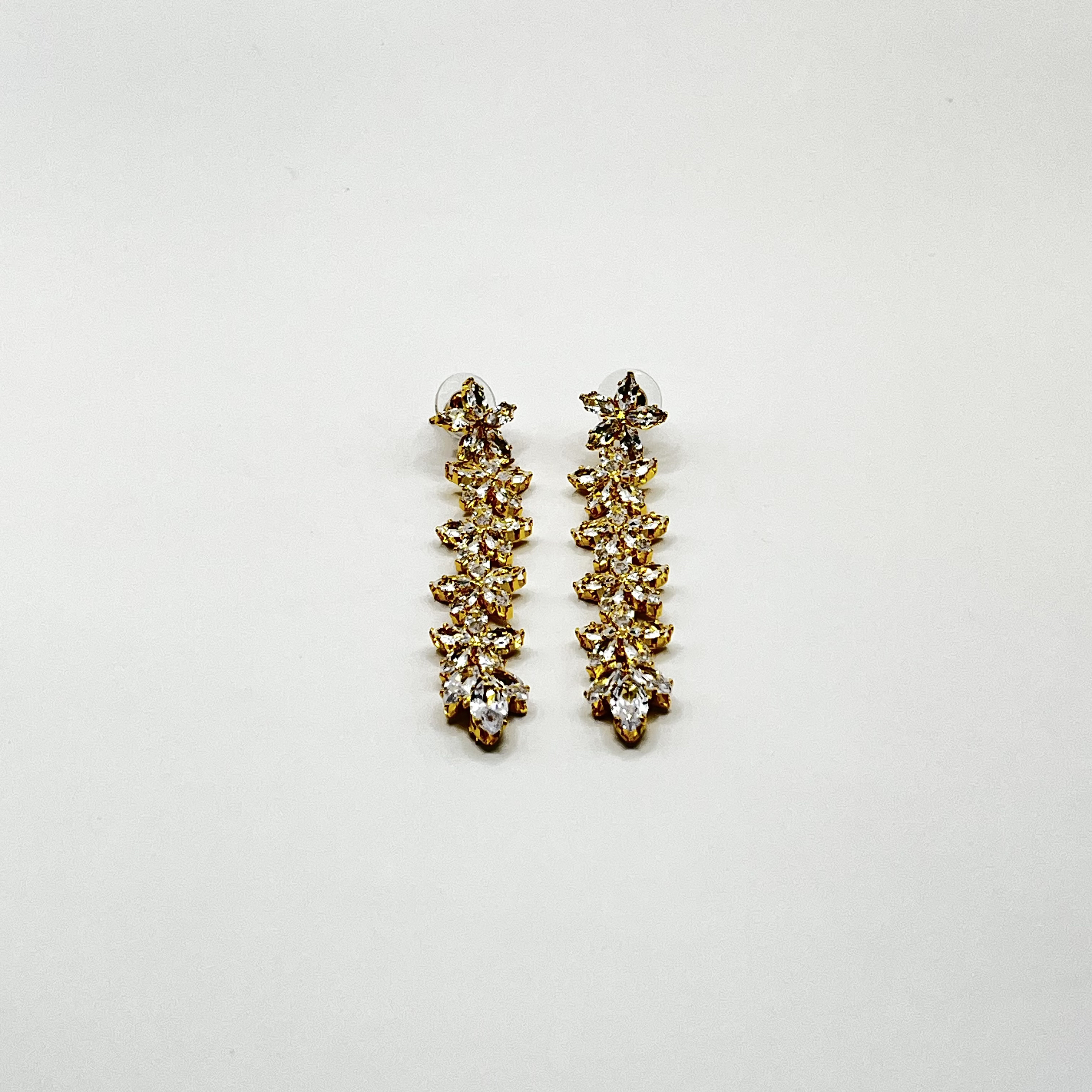 Aros de rodio dorados corrida de flores 1