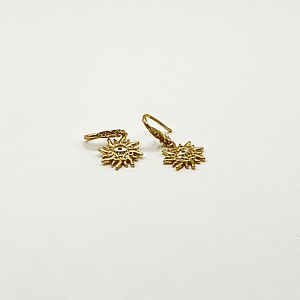 Aros de rodio dorados sol con ojo