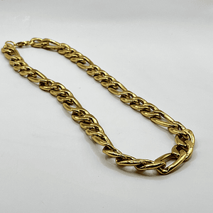 Collar de acero quirúrgico dorado de cadena gruesa
