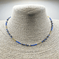 Choker de acero quirúrgico dorado con mostacillas azules - Miniatura 2
