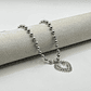 Collar de acero quirúrgico plateado de esferas con corazón sagrado - Miniatura 1