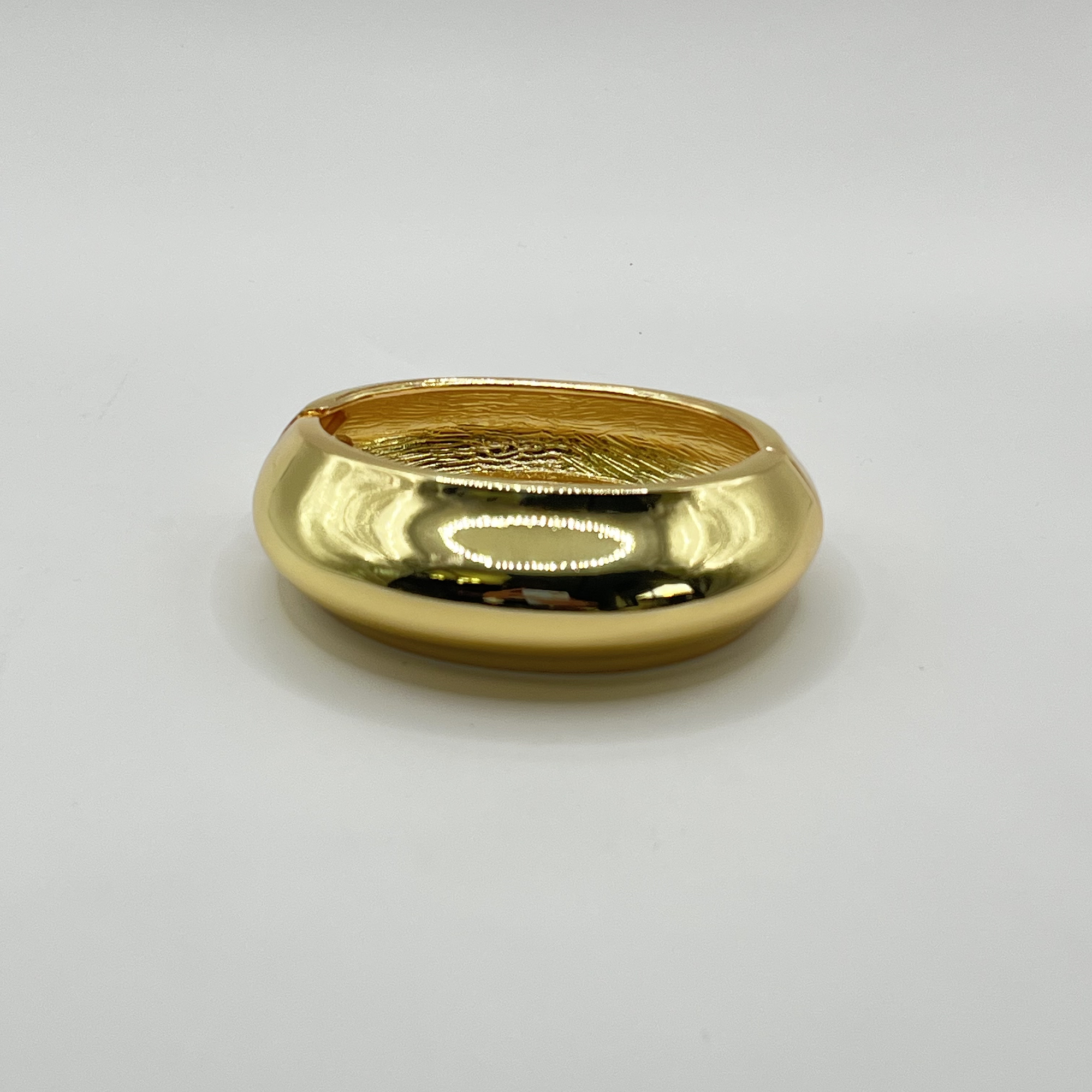 Pulsera esclava de fantasía dorada ancha 1