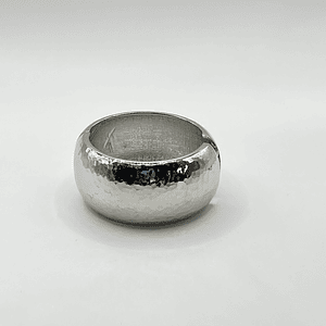 Pulsera esclava de fantasía plateada martillada