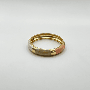 Pulsera esclava de fantasía rosada con dorado