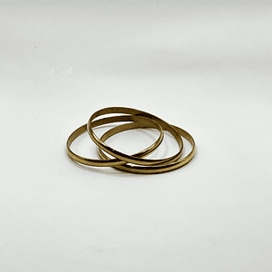 Set de 3 pulseras esclava de acero quirúrgico doradas