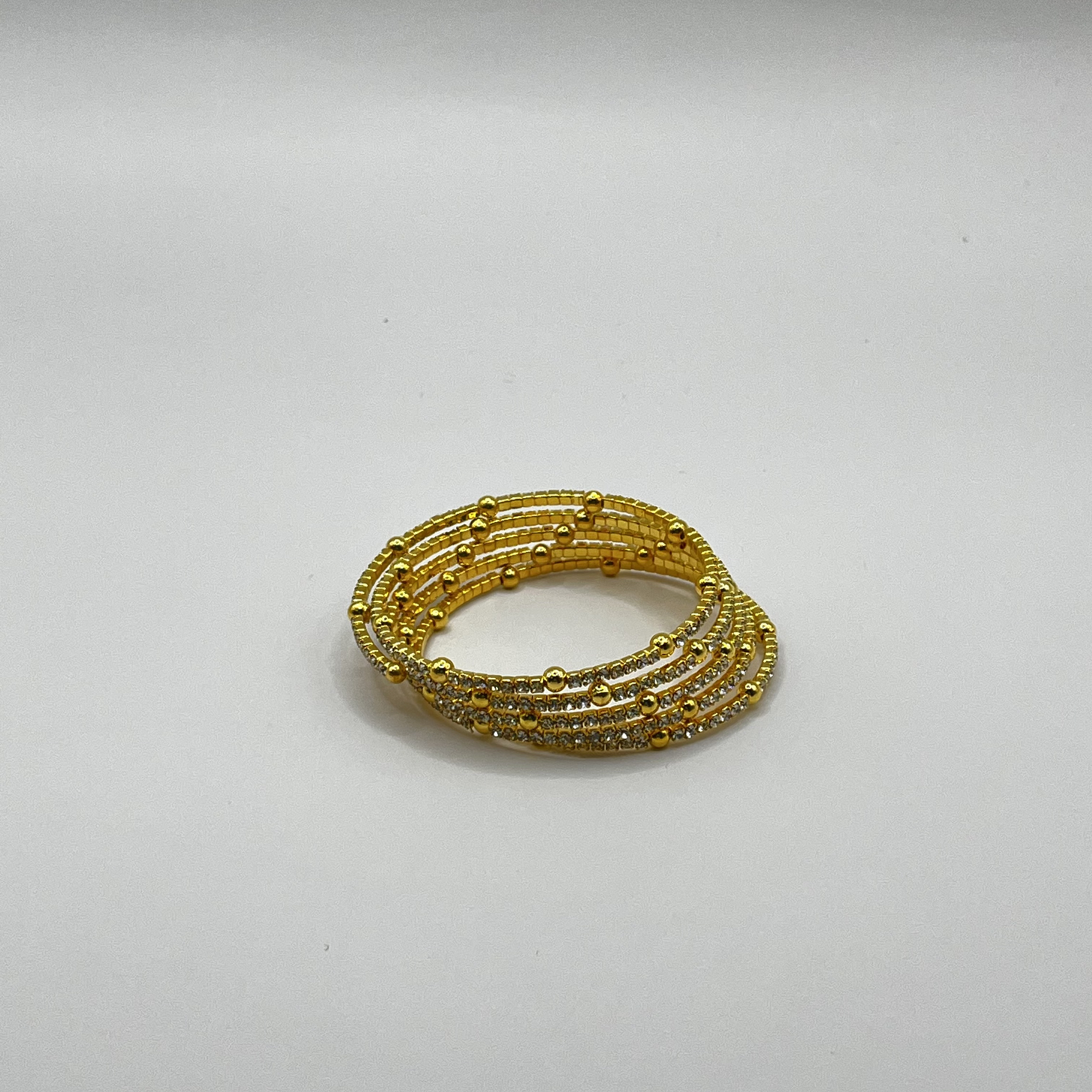 Pulsera de rodio dorada brillante con resorte 2