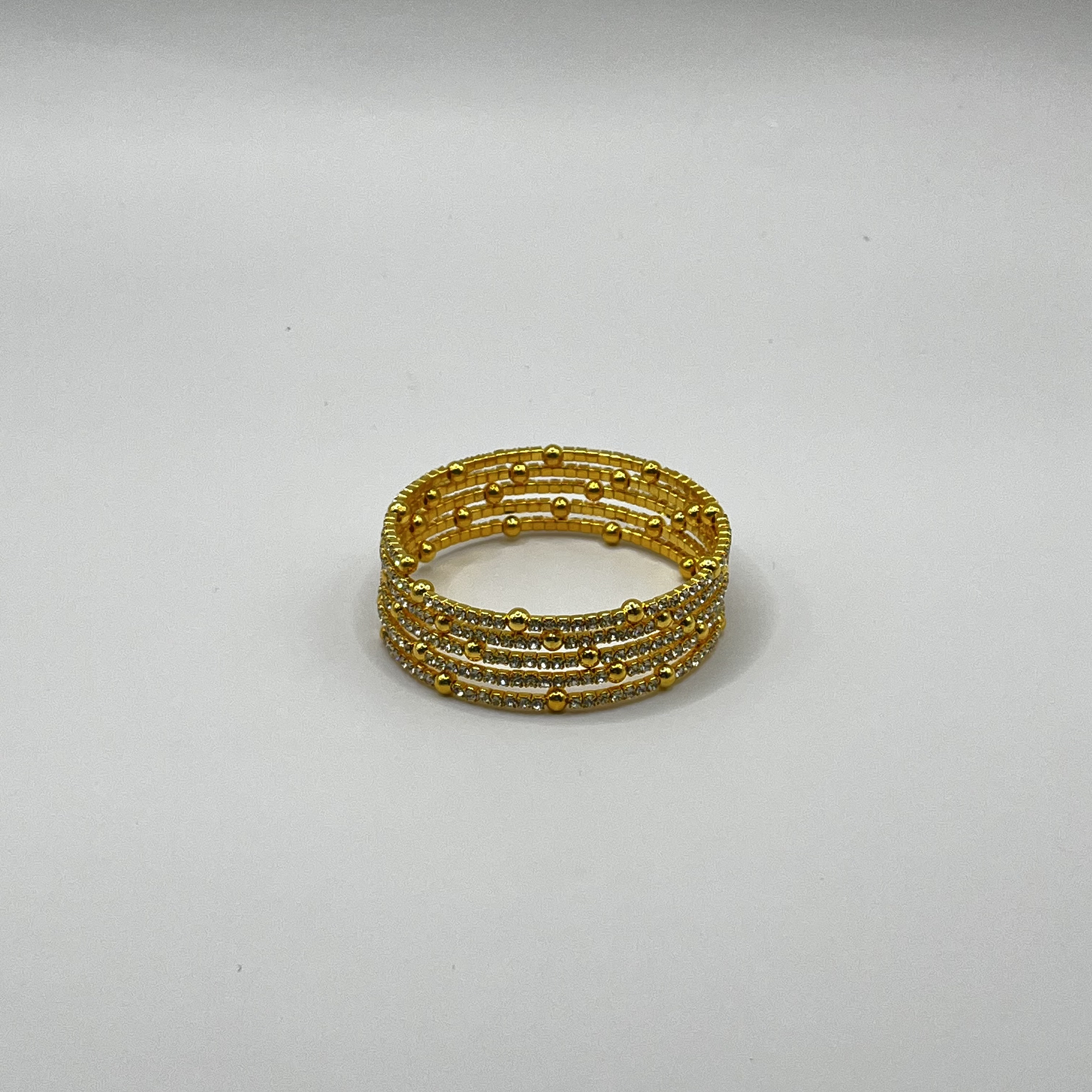 Pulsera de rodio dorada brillante con resorte 1