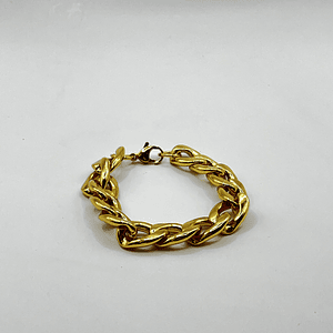 Pulsera de acero quirúrgico dorada de cadena gruesa