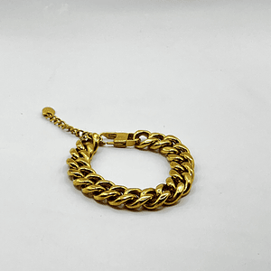 Pulsera de acero quirúrgico dorada de cadena trenzada