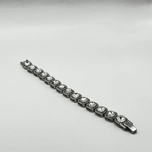 Pulsera de fantasía plateada con cristales