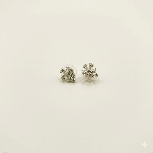 Aros de rodio dorados flor de cristales