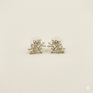 Aros de rodio dorados ramas de cristales