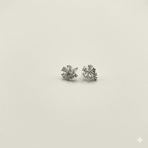 Aros de rodio plateados flor de cristales