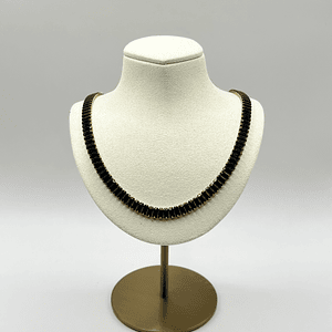 Conjunto de acero quirúrgico negro con collar y pulsera