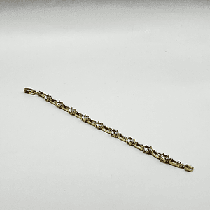 Pulsera de rodio dorada con cristales