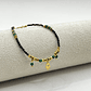 Pulsera de acero quirúrgico con cristales negros, verdes y mano de Fátima - Miniatura 1