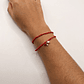 Pulsera de acero quirúrgico roja doble vuelta con perla - Miniatura 2