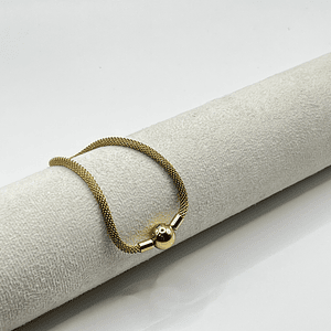 Pulsera de acero quirúrgico dorada tipo snake