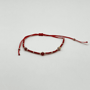 Pulsera de acero quirúrgico roja con ojitos ajustable