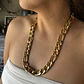 Collar de acero quirúrgico dorado de cadena gruesa - Miniatura 2