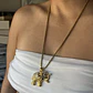 Collar de acero quirúrgico dorado con elefante - Miniatura 2