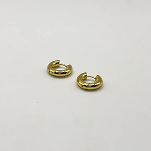 Argollas de acero quirúrgico chunky doradas