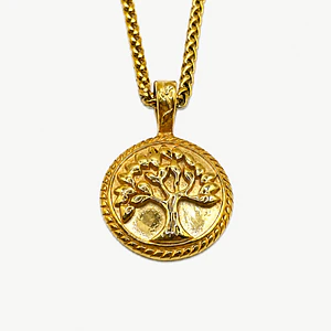 Collar dorado con dije árbol de la vida