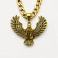 Collar dorado de acero quirúrgico con dije de águila - Miniatura 1
