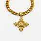 Collar de acero quirúrgico dorado con dije de cruz solar - Miniatura 1