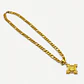 Collar de acero quirúrgico dorado con dije de cruz solar - Miniatura 3