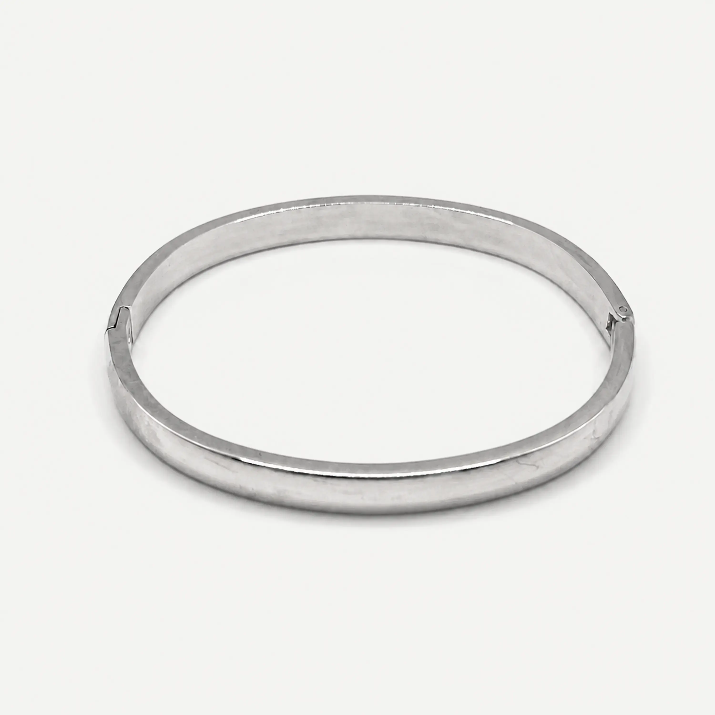 Pulsera esclava plateada lisa 2