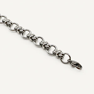 Pulsera de acero quirúrgico de cadena trenzada plateada