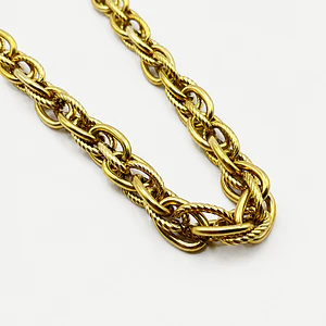 Collar de acero quidúrgico dorado de cadena entrelazada